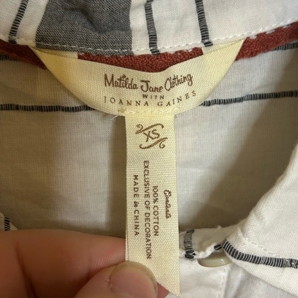 Matilda Jane x Joanna Gaines Striped Textured Button Down Shirt Size XS - Picture 5 of 6